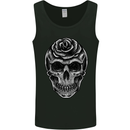 Rose Skull Biker Gothic Mens Vest Tank Top Black