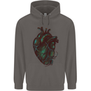 Rotten Heart Gothic Demon Satan Skull Evil Mens 80% Cotton Hoodie Charcoal