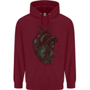 Rotten Heart Gothic Demon Satan Skull Evil Mens 80% Cotton Hoodie Maroon