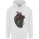 Rotten Heart Gothic Demon Satan Skull Evil Mens 80% Cotton Hoodie White