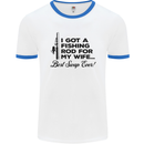 Fishing Rod for My Wife Fisherman Funny Mens White Ringer T-Shirt White/Royal Blue