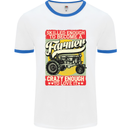 Farming Skilled Enough to Be a Farmer Mens White Ringer T-Shirt White/Royal Blue