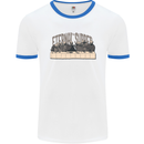 The Eternal Supper Last Parody Atheist Skulls Mens White Ringer T-Shirt White/Royal Blue