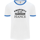 Property of My Awesome Fiance Mens White Ringer T-Shirt White/Royal Blue