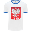 Polska Orzel Poland Flag Polish Football Mens White Ringer T-Shirt White/Royal Blue