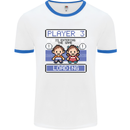 Baby Pregnancy Expecting Dad Mum to Be Mens White Ringer T-Shirt White/Royal Blue