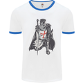 A Nights Templar St. George's Day England Mens White Ringer T-Shirt White/Royal Blue