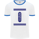 Crayon Fancy Dress Outfit Costume Funny Mens White Ringer T-Shirt White/Royal Blue