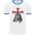 Knights Templar Prayer St. George's Day Mens White Ringer T-Shirt White/Royal Blue