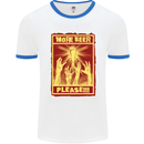 Zombies More Beer Please Funny Alcohol Mens White Ringer T-Shirt White/Royal Blue