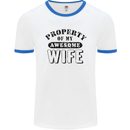 Property of My Awesome Wife Valentine's Day Mens White Ringer T-Shirt White/Royal Blue