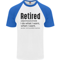 Retired Definition Funny Retirement Mens S/S Baseball T-Shirt White/Royal Blue