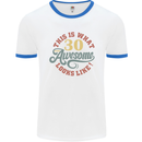 30th Birthday 30 Year Old Awesome Looks Like Mens White Ringer T-Shirt White/Royal Blue