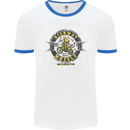 Highway Wheels Motocross Motorcycle Mens White Ringer T-Shirt White/Royal Blue