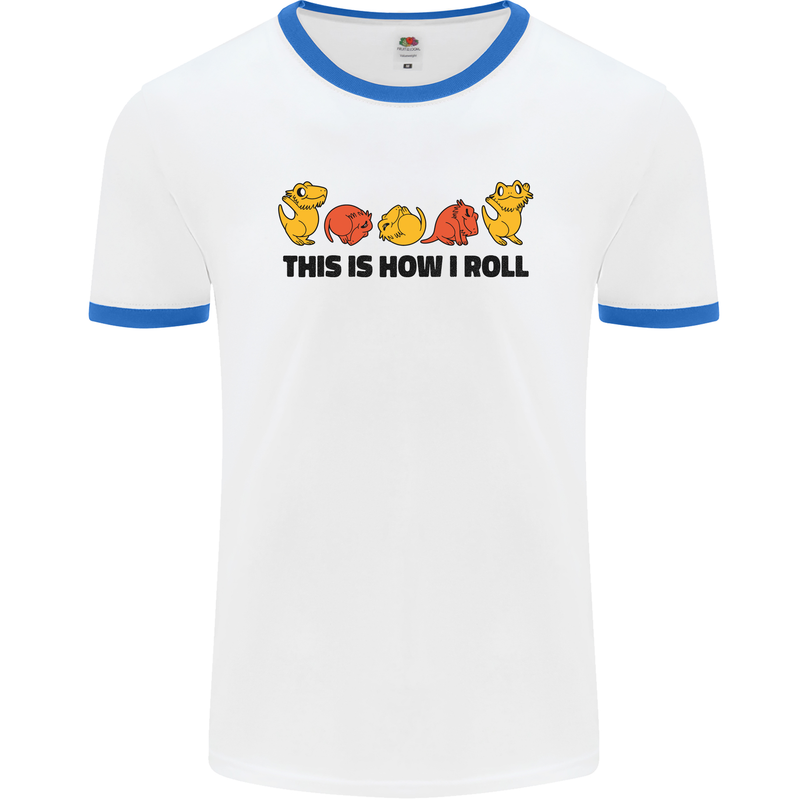 This Is How I Roll RPG Role Playing Game Mens White Ringer T-Shirt White/Royal Blue