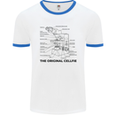 Microscope Original Sellfie Funny Biology Mens White Ringer T-Shirt White/Royal Blue