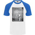 I See Humans but No Humanity Banksy Art Mens S/S Baseball T-Shirt White/Royal Blue