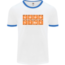 Good Vibes Periodic Table Chemistry Funny Mens White Ringer T-Shirt White/Royal Blue