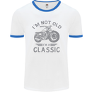I'm Not Old I'm a Classic Motorcycle Biker Mens Ringer T-Shirt White/Royal Blue