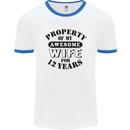 12th Wedding Anniversary 12 Year Funny Wife Mens Ringer T-Shirt White/Royal Blue