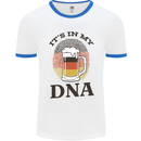 German Beer It's in My DNA Funny Germany Mens White Ringer T-Shirt White/Royal Blue