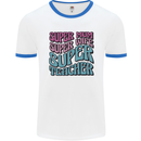 Super Mum Wife Teacher Mens Ringer T-Shirt White/Royal Blue