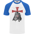 Knights Templar Prayer St. George's Day Mens S/S Baseball T-Shirt White/Royal Blue