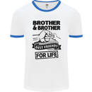 Brother & Brother Friends for Life Funny Mens White Ringer T-Shirt White/Royal Blue