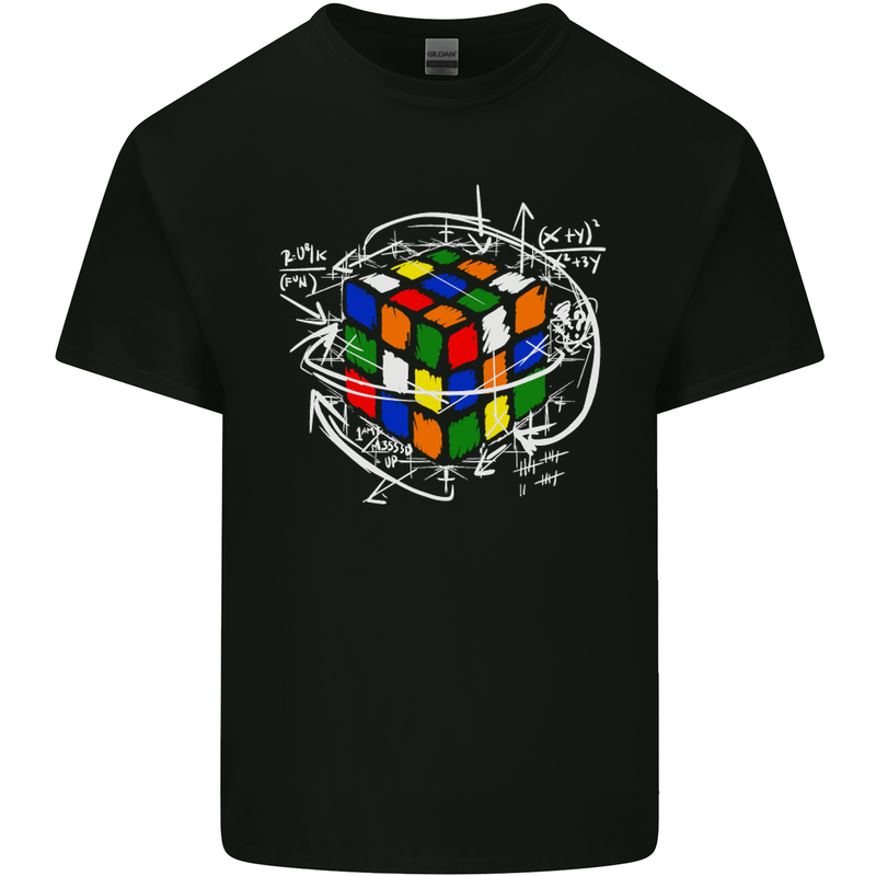Rubik's Cube Equation Funny Puzzle Enigma Mens Cotton T-Shirt Tee Top Black