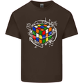 Rubik's Cube Equation Funny Puzzle Enigma Mens Cotton T-Shirt Tee Top Dark Chocolate