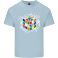 Rubik's Cube Equation Funny Puzzle Enigma Mens Cotton T-Shirt Tee Top Light Blue