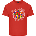 Rubik's Cube Equation Funny Puzzle Enigma Mens Cotton T-Shirt Tee Top Red