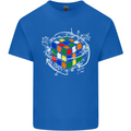 Rubik's Cube Equation Funny Puzzle Enigma Mens Cotton T-Shirt Tee Top Royal Blue