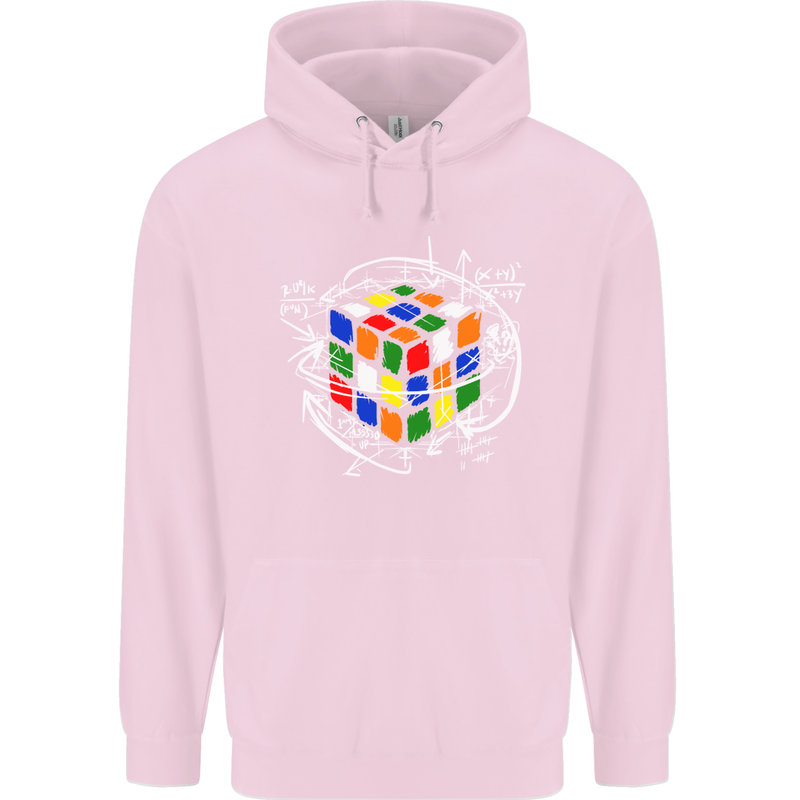 Rubix Cube Equation Funny Puzzle Enigma Childrens Kids Hoodie Light Pink