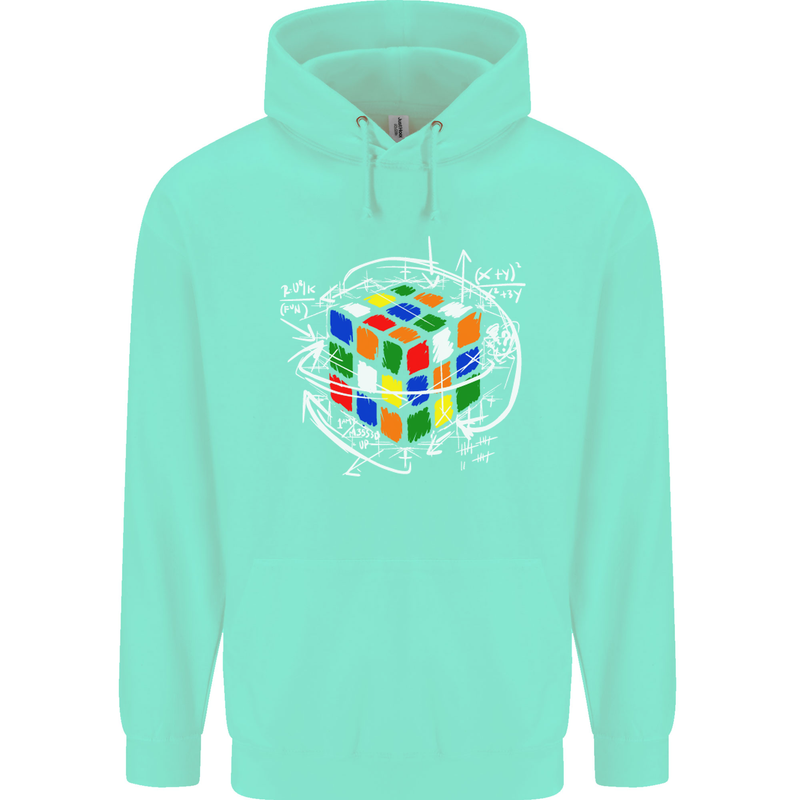 Rubix Cube Equation Funny Puzzle Enigma Childrens Kids Hoodie Peppermint