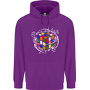 Rubix Cube Equation Funny Puzzle Enigma Childrens Kids Hoodie Purple