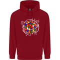 Rubix Cube Equation Funny Puzzle Enigma Childrens Kids Hoodie Red