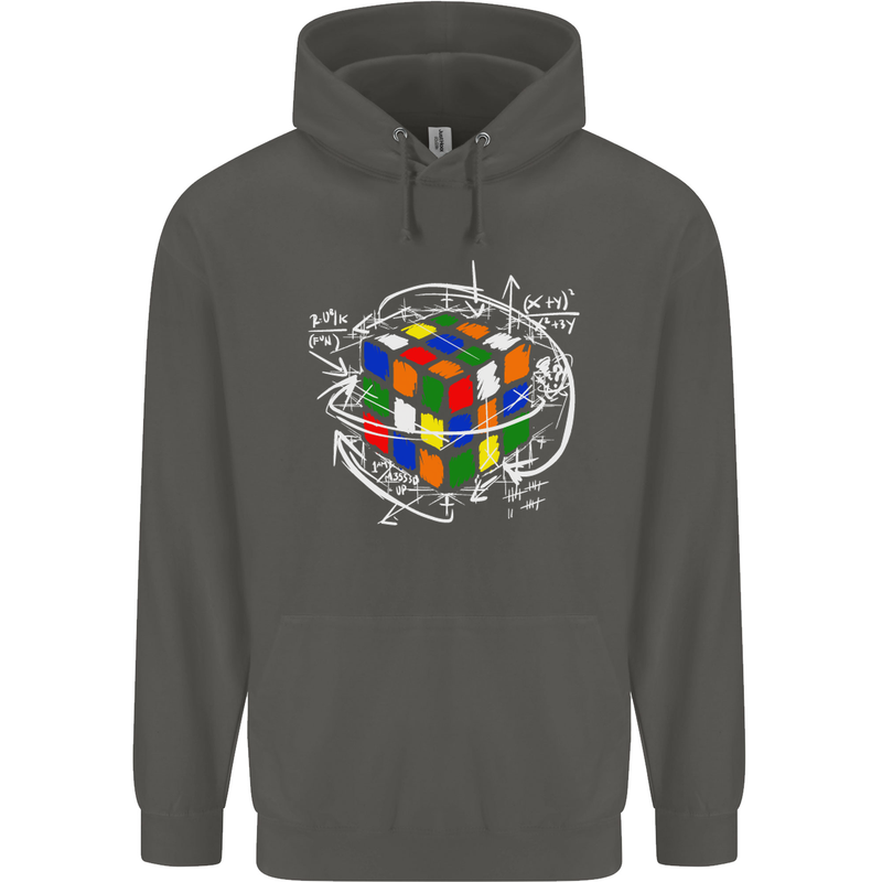 Rubix Cube Equation Funny Puzzle Enigma Childrens Kids Hoodie Storm Grey