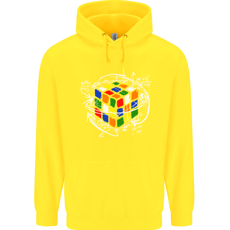 Rubix Cube Equation Funny Puzzle Enigma Childrens Kids Hoodie Yellow