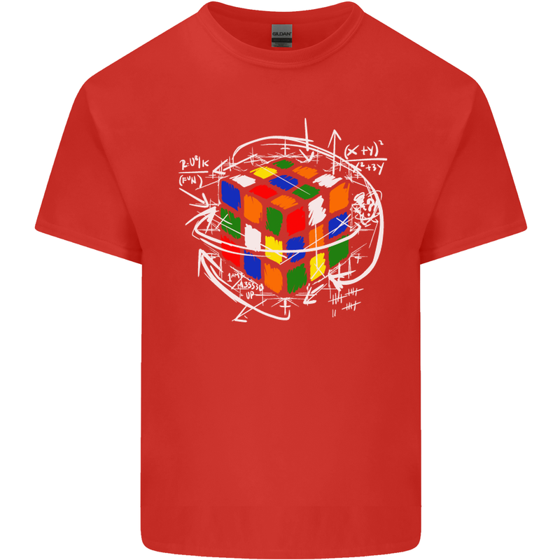 Rubix Cube Equation Funny Puzzle Enigma Kids T-Shirt Childrens Red