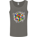 Rubix Cube Equation Funny Puzzle Enigma Mens Vest Tank Top Charcoal