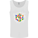 Rubix Cube Equation Funny Puzzle Enigma Mens Vest Tank Top White