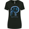 Rugby on the Brain Funny Union Player Womens Wider Cut T-Shirt Black