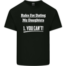 Rules for Dating My Daughters Father's Day Mens Cotton T-Shirt Tee Top Black