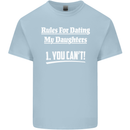 Rules for Dating My Daughters Father's Day Mens Cotton T-Shirt Tee Top Light Blue