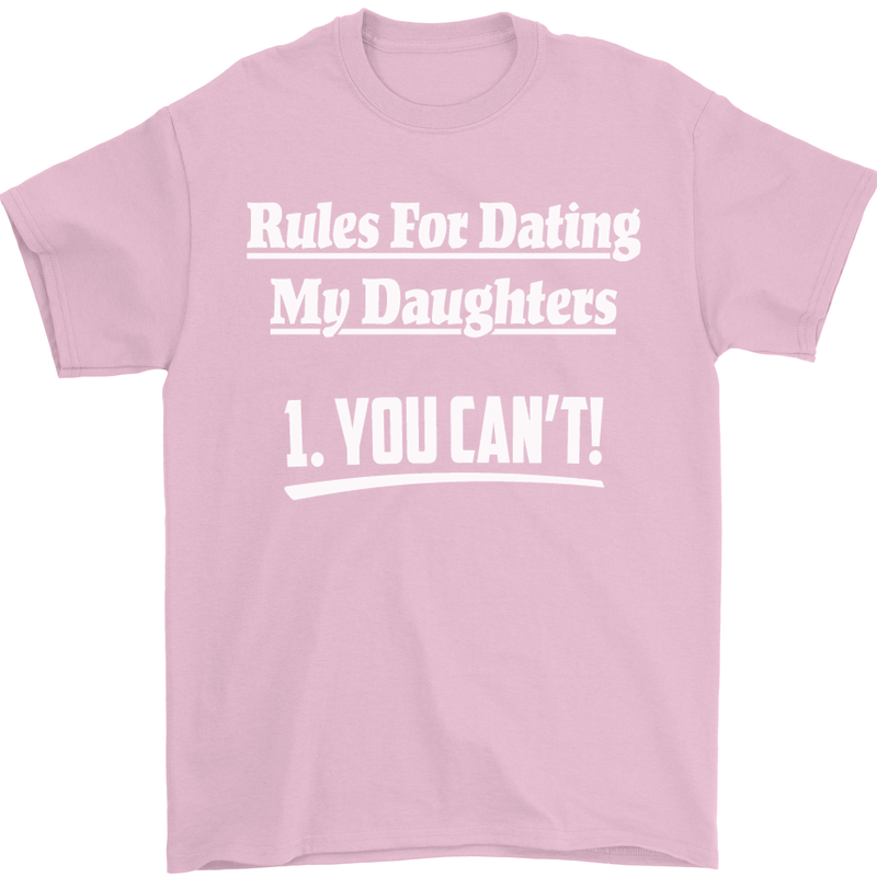 Rules for Dating My Daughters Father's Day Mens T-Shirt Cotton Gildan Light Pink