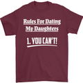Rules for Dating My Daughters Father's Day Mens T-Shirt Cotton Gildan Maroon