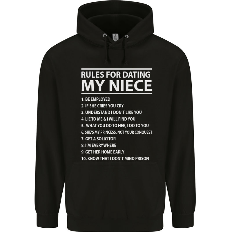 Rules for Dating My Niece Uncle's Day Funny Mens 80% Cotton Hoodie Black