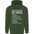 Rules for Dating My Niece Uncle's Day Funny Mens 80% Cotton Hoodie Forest Green