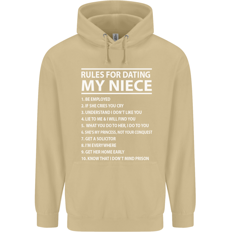 Rules for Dating My Niece Uncle's Day Funny Mens 80% Cotton Hoodie Sand